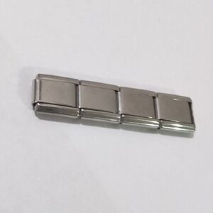 4 Blank Italian‎ Link Stainless Steel Charm for Nomination Style Bracelet
